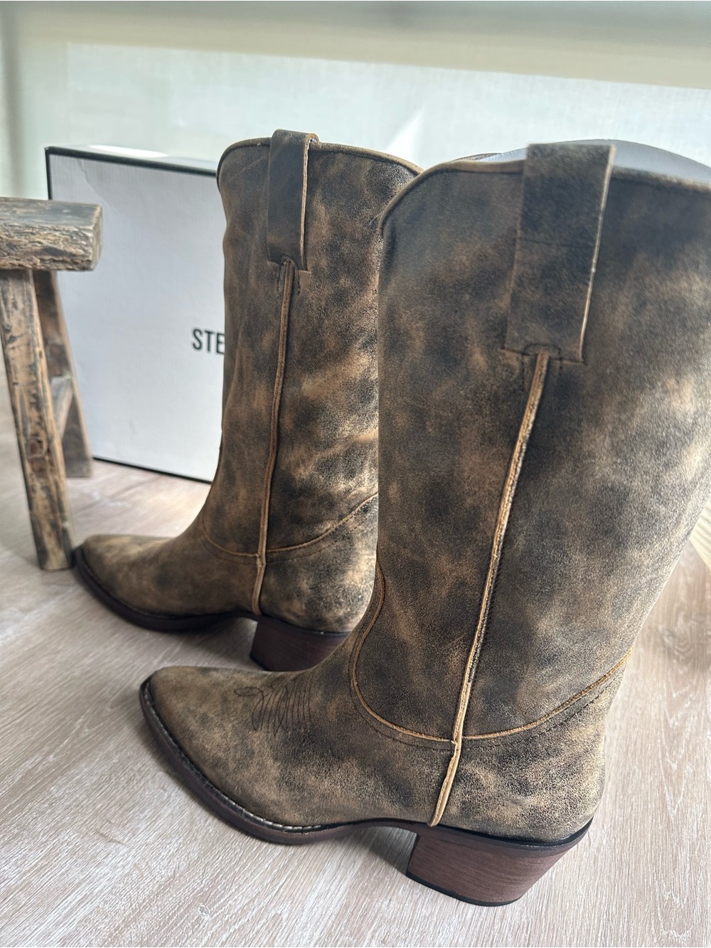 Albany Brown Distressed Steve Madden Boots - Picture 9 of 15